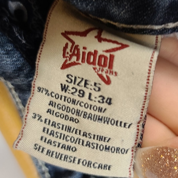 Distressed Embellished Wide Leg Jeans - Picture 7 of 10